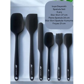 Resim 6 Parça Spatula Seti Yanmaz Yapışmaz Slikon Yumurta Fırçası Kaşık Bıçak Pasta Spatula Seti 