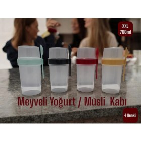 Resim Xxl Meyveli Yoğurt Kabı*müsli Kabı*4 RENKLI*700ML 