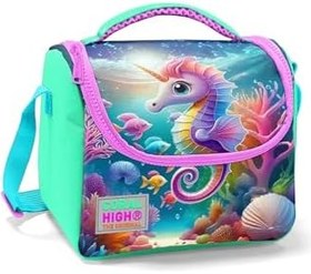 Resim Coral High Kids Mavi Su Yeşili Denizatı Desenli Thermo Beslenme Çantas 11788 