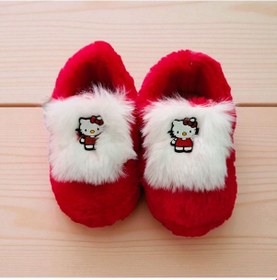 Resim Hello Kitty Kız Çocuk Panduf Kreş Ev Ayakkabısı Kırmızı 