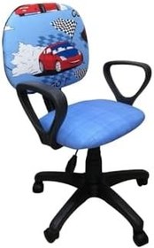 Resim Depolife Çocuk Odası Ders Çalışma Ofis Koltuğu Yarış Arabası Desenli 
