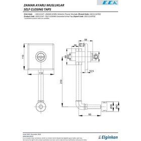 Resim Eca Zaman Ayarlı Ankastre Pisuvar Musluğu 102111147 Krom 
