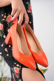 Resim ERNİLA Ernila Shoes Hakiki Deri Alçak Topuklu Kadın Stiletto 