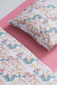 Resim özgürce Pembe Unicorn Bebek Uyku Seti 4'lü, Yumuşak ve Konforlu Uyku Takımı 