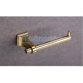 Resim Line Tuvalet Kağıtlığı Gold Kaplama 