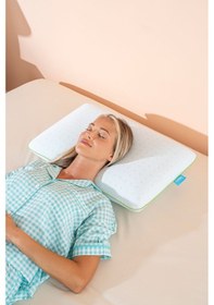 Resim Color Terapi Hava Kanallı Yeşil Ortopedik Visco Yastık 60x40x15 Cm Beyaz 