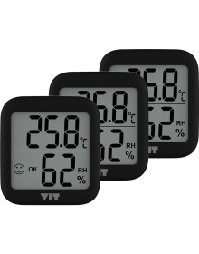 Resim VIT Vıt 3'lü Iç Mekan Dijital Isı ve Nem Ölçer Siyah Termometre BVT17-02 