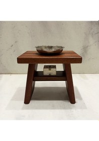 Resim Shark Anatolia Maun Ahşap Banyo Taburesi Oturak Kahverengi 