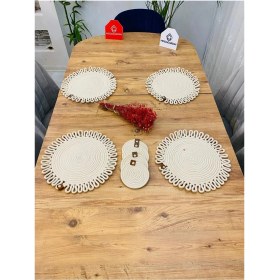 Resim Jütex Home Jüt Hasır Amerikan Servis Supla ve Bardak Altı 8 Parça 