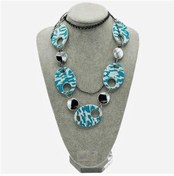 Resim Malezya Mavi Metal Etnik Kolye No:2 Gümüş 