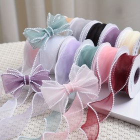 Resim 5 Yards/4.5 Metreler Denizkızı Kurdele, Çiçek Ambalaj Kurdelesi, Kurdele Çiçek Dükkanı Hediye Pişirme Ambalaj Kurdelesi, Kurdele Yay DIY 