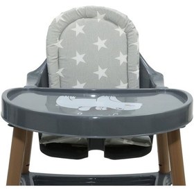 Resim Bebek Mama Sandalyesi Minderi Füme Tüm Mama Sandalyelerine Uyum Gri 