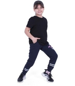 Resim Fyk Kids All Day Yazı Baskılı Kız Çocuk Eşofman Altı Lacivert 
