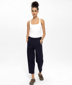 Resim Beli Lastikli Örme Pantolon - M / Camel 