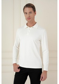 Resim Ts 893 Slim Fit Ekru Spor T-shirt Ekru 