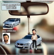 Resim MK Kendi Aracınızla Kişiye Özel Karikatür Ahşap Mdf Dikiz Ayna Süsü 