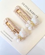 Resim White Teddy Snap Clip Set 