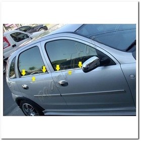 Resim Markadan Opel Corsa C Krom Cam Çıtası 2000-2006 4 Parça Paslanmaz 