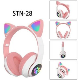 Resim Rainwork Kedi Kulaklık 5.0 Akıllı Rgb Led Detaylı Bluetooth Kablosuz Kulaklık Çocuk Oyuncu 