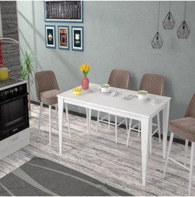 Resim Meltem Çelik - BMdekor Yemek Masası Yaren Beyaz 130 Cm 