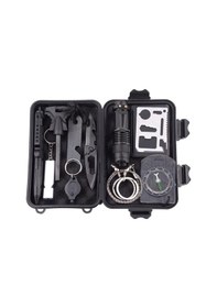 Resim Maiyame Acil Durum 10'lu 1 Arada Taktik Hayatta Kalma Seti Siyah Kılıflı 