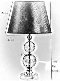 Resim vinner Bronz Kristal 2'li Küre Abajur - Gri Kırçıl VNRABJR2112070 