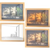 Resim Fosenze Büyük Boy Ahşap Akrilik Led Işıklı Tablo, Dokunmatik Dimmable, 3 Renk Seçeneği, Usb Şarjlı Gölge Çerçeve Lambası Çok Renkli 