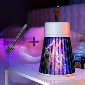 Resim USB ile Çalışan Sessiz Sivrisinek Öldürücü Lamba ve Gece Işığı - Ev & Yatak Odası için Elektrikli Böcek Tuzağı, PP Malzeme, Pilsiz, Sinekler & Sivrisineklere Karşı Etkili, Göz Alıcı Tasarım 