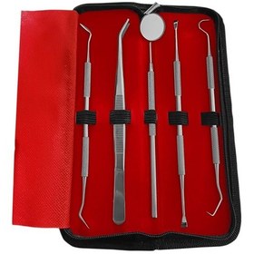 Resim Profesyonel Diş Tartar Sökücü Paslanmaz Çelik 5 Li Set Ağız Sağlı 