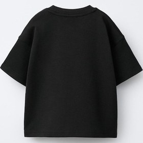 Resim Fasardi Super Bear Adventure Süper Ayı Baskılı Oversize Pamuk Kısa Kollu Unisex Çocuk T-shirt Siyah 