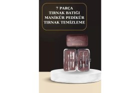 Resim MiraLive 7 Parça Manikür Pedikür Seti El Ayak Bakımı Çantalı Paslanmaz Çelik 