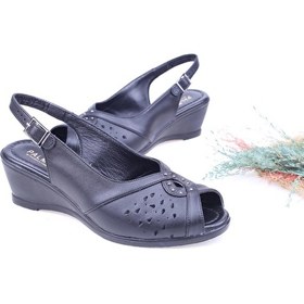 Resim Papuç Sepeti Plmy-613 Dolgu Topuk Ortopedik Anne Sandalet 