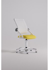 Resim Creo Mobili Yükseklik Ve Sırt Ayarlı Sirius Çalışma Sandalyesi Ofis Ve Bilgisayar Koltuğu Beyaz/sarı Gri 