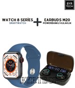 Resim BYRTECH Watch 8 Series T800 Pro Max Akıllı Saat + Earbuds Tws M20 Powerbank Kutulu Bluetooth Kulaklık 