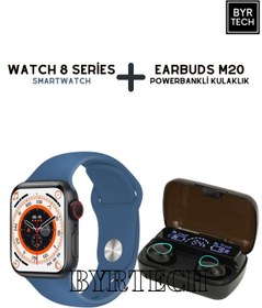 Resim BYRTECH Watch 8 Series T800 Pro Max Akıllı Saat + Earbuds Tws M20 Powerbank Kutulu Bluetooth Kulaklık 