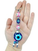 Resim biuti Nazar Boncuğu Anahtarlık / Araba Dikiz Ayna Süsü Pembe Nazar Boncuklu Hediyelik Aksesuar 