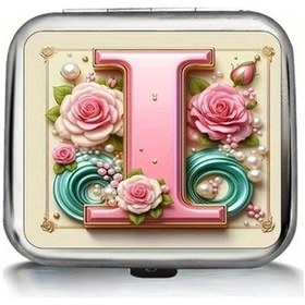 Resim Xuweiwei I Compact & Şık Mini Metal Küllük Kapaklı - Taşınabilir Cep Boyu Pembe Gül & Harç Desen Seyahat & Outdoor 