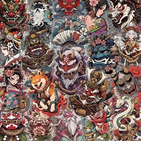 Resim 50 adet Japonca Retro Boyalı Çıkartmalar - Laptoplar, Kaykaylar, Gitarlar ve Bagaj için Canlı PET Şeffaf Etiketler - Geleneksel Karikatür Karakterleri ve Çiçek Desenleriyle Kendin Yap Grafiti Sanatı 