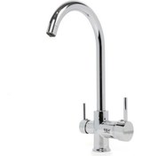 Resim Su Arıtma Cihazı İçin 3 Yollu Kuğu Krom Musluk 