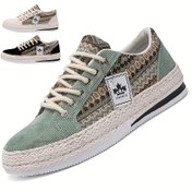 Resim Erkek Düşük Toplu Bağcıklı Kanvas Ayakkabılar, Moda Nefes Alabilen Kaykay Ayakkabıları, Erkek Sneaker'ları 