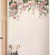 Resim 1 adet Art Deco Gül Tuvalet Etiketi, Kendinden Yapışkanlı Plastik Çiçek Çıkartması, Mat Kaplama, Düzensiz Şekil, Tek Kullanımlık, Seramik Yüzeyler için, Pil Gerektirmez, Çiçek Banyo Dekoru 