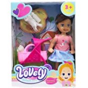 Resim Lovely Mini Bebek Pembe Sepetli Oyun Seti 