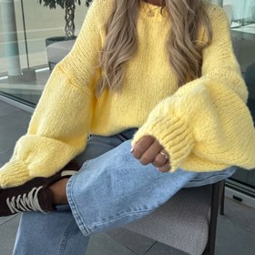 Resim Kadınlar İçin Sonbahar ve Kış Mevsimi Şık, Rahat Uzun Kollu Düz Renkli Kazak 