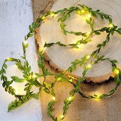 Resim Yaprak Desenli Majisu LED Perde Işıklar, 199.95 cm Pil ile Çalışan (Piller Dahil Değildir), Sıcak Beyaz Işık, Noel, Düğünler ve Hediye Paketleme için Ev Dekoru 