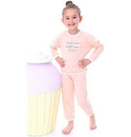 Resim Kız Çocuk %100 Pamuk Desenli Rahat Pijama Takımı-yumuşak Ve Cilt Dostu Somon 