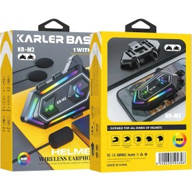 Resim Nrzsnt Karler Bass Krm2 Rgb Motosiklet Sürücüleri Için Ipx6 Su Geçirmez Özellikli Kablosuz Bluetooth Kulaklık - Siyah 