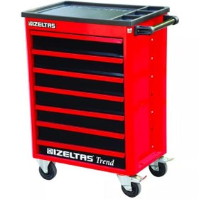 Resim İzeltaş Trend Serisi Boş Takım Dolabı 5 Çekmeceli Kırmızı Gövde - Gri 