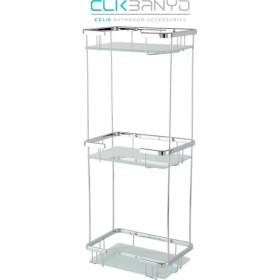 Resim Çelik Banyo Tacı Uclu Camlı Kare Süngerlik 22*15 Cm 