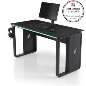 Resim Stepgamer Oyuncu Masası Amiral Rs7 Metal Ayaklı Rgb Ledli E Spor Gamer Masa Gaming Bilgisayar Masası Siyah 