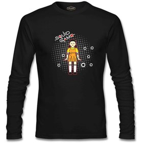 Resim Squid Game - Robot Bebek Mermi Siyah Erkek Sweatshirt - Siyah / 3XL 
